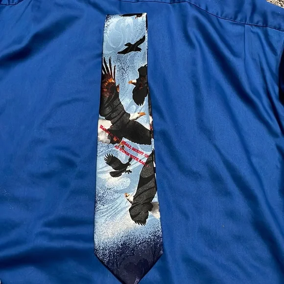 Steven Harris Men's Eagle Neck Tie‎ Bald Eagles Birds In Flight Red White Blue