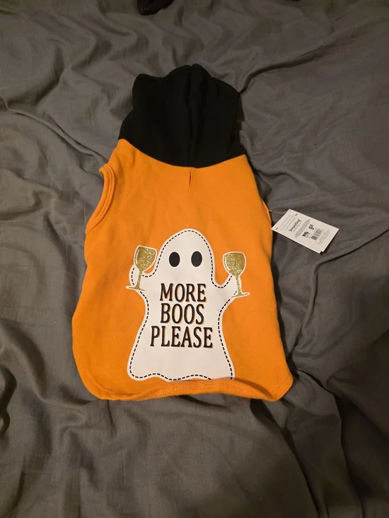 Halloween Ghost Hoodie Tank - Orange & Black* Nwt