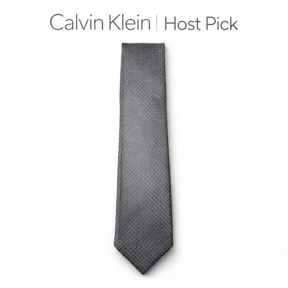 Calvin Klein Men’s Gray Silk Blend Tie NWT Designer Office Business Wedding