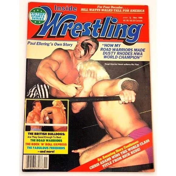 INSIDE WRESTLING NOV 1986 ROAD WARRIORS BRITISH BULLDOGS PAUL ELLERING FREEBIRDS