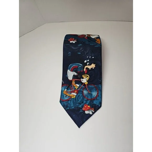 90s Y2k Disney‎ Mickey Unlimited Tie Novelty Goofy Donald Duck Poly
