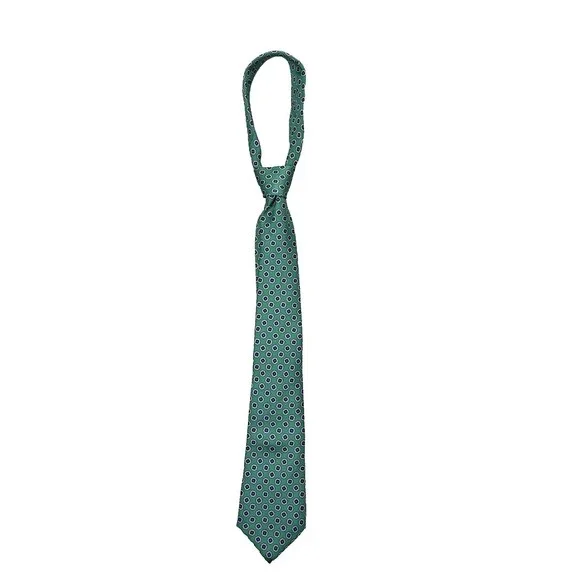 Lauren Ralph Lauren Green Silk Tie Floral Geometric Pattern Classic