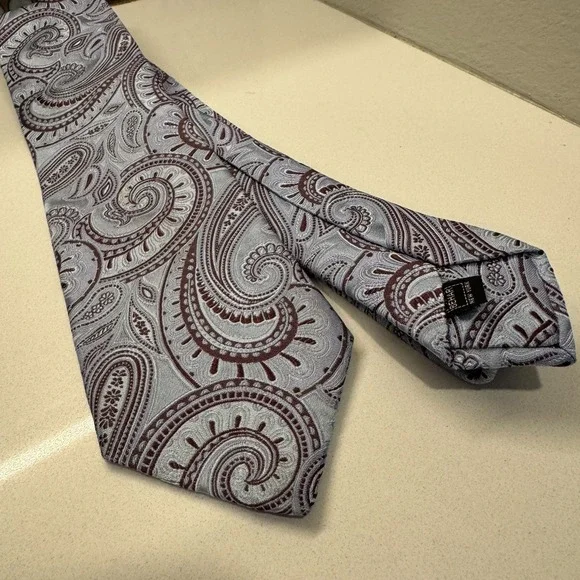 Vintage Ike Behar New York Tie Blue Paisley Abstract Necktie Old Money Preppy‎