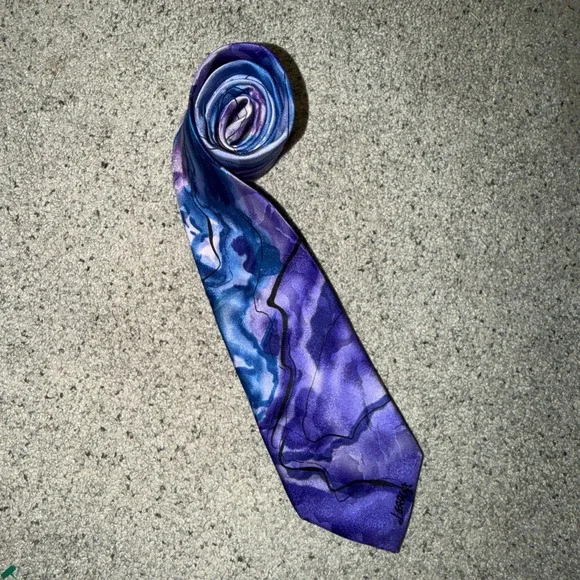 J Garcia Tie Rhino & Puppy Watercolor Collection Artist Proof No 7 Long Grateful