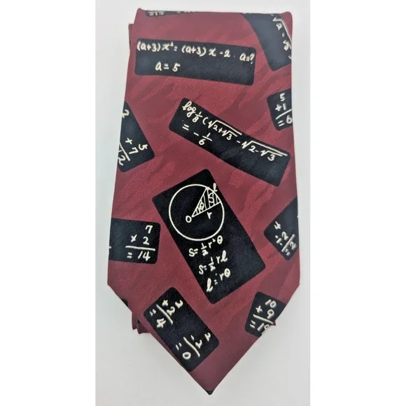 Mathematical Men's Business Math Teacher Formulas Tie Renaissance Hand Made