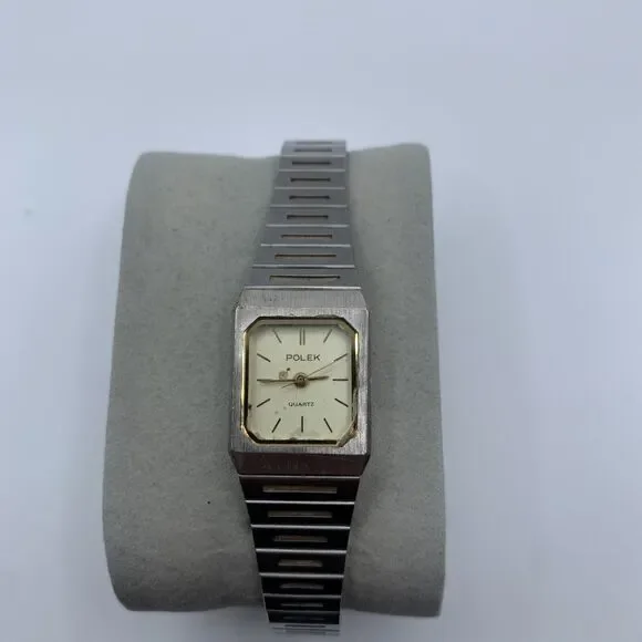 POLEK MEN'S VINTAGE WATCH SILVER MISSING CROWN FOR PARTS OR REPAIR