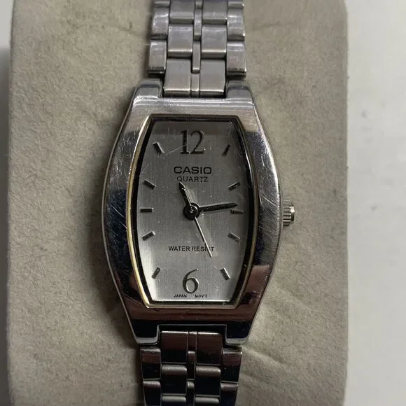 Casio Women's Quartz Silver Dial Silver-Tone Bracelet 22mm Watch LTP1254