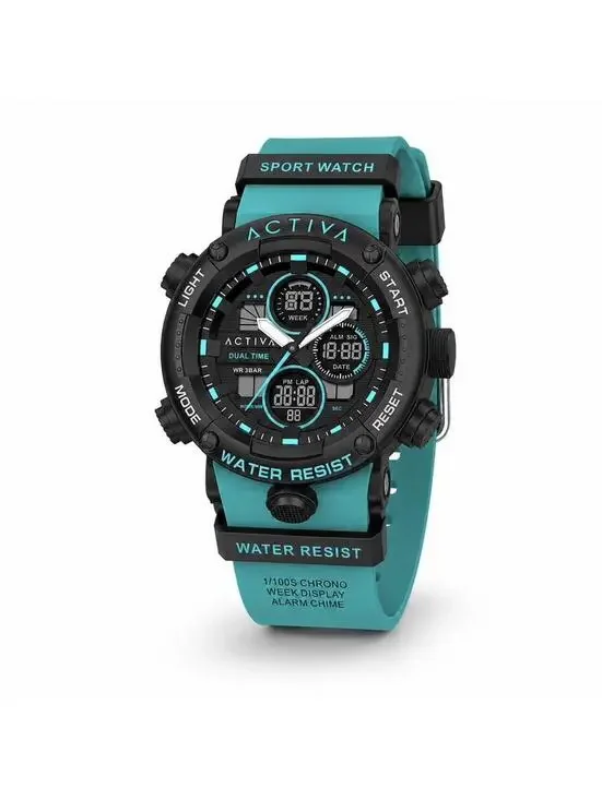 ACTIVA Mens Quartz Analog-Digital Dual Time Chrono  50mm 30m