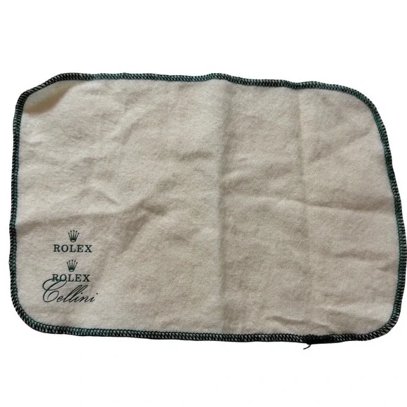 Authentic Genuine Rolex Cellini Watch Polishing Cloth Cream Green Logo  8.5 x 6