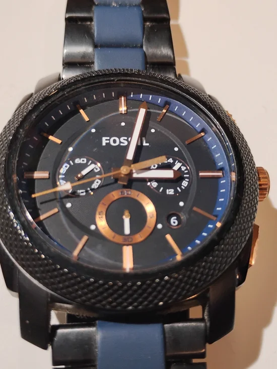 Pre-owned Fossil Black/Blue 