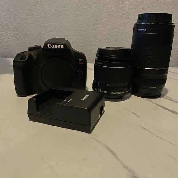 Canon DSLR Camera with Dual Lens Kit - Black