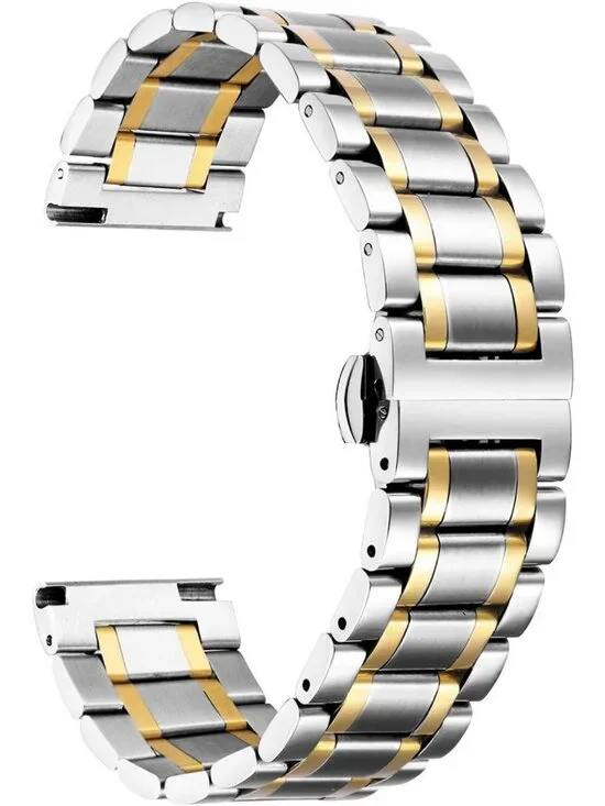 Adjustable Stainless Steel Watch Band 12mm-24mm, Metal Link Bracelet for Men