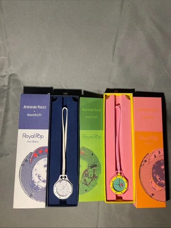 Audemars Piguet x Swatch Royal Pop Pink and White Watch Set