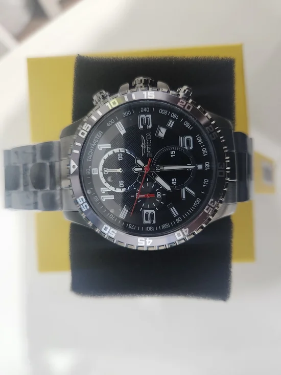 Invicta Black Chronograph Stainless Steel Watch