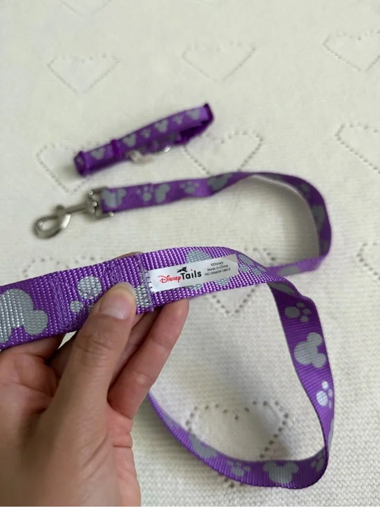Disney Parks Purple Pet Leash & Collar Disney Tails