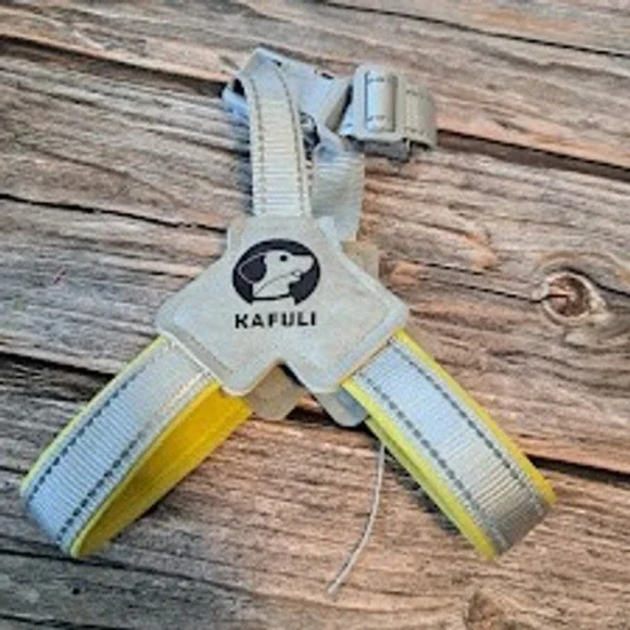 KAFULI Reflective Step In Dog Harness Grey Yellow Small Adjustable Padded Chest