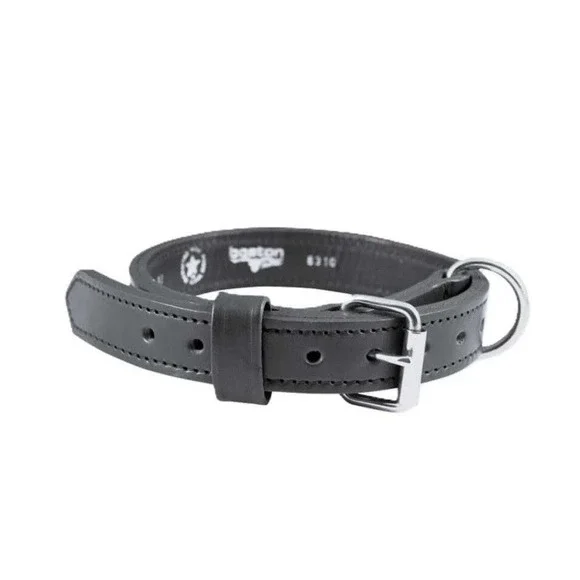 NWOT Boston Leather Agitation Collar 1 1/4 Inch thick Black‎ Leather 15