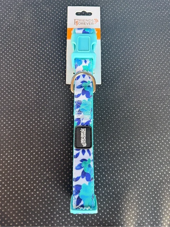 Floral Blue Dog Collar