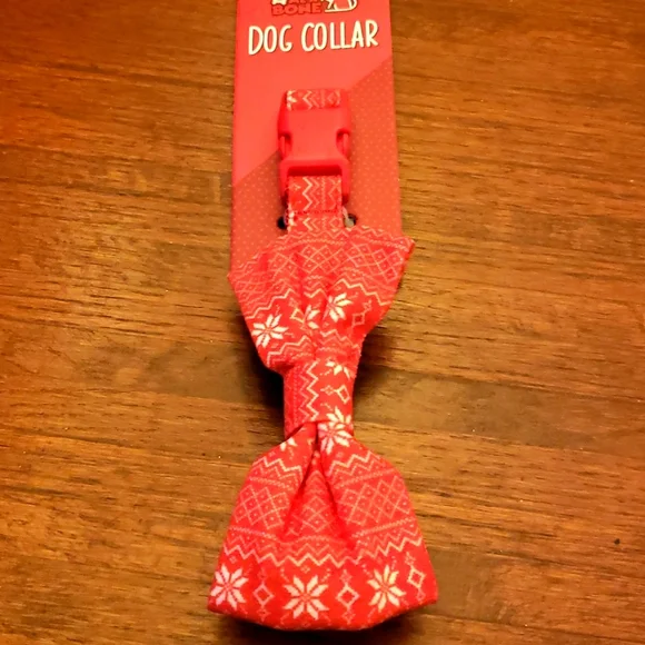 Dog collar - Medium - Red & White