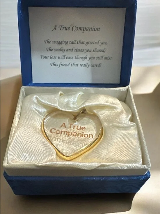 A True Companion Gold Heart Pendant - Clear Crystal Heart 1430