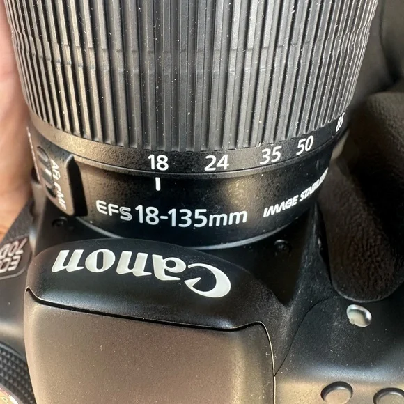 Canon Black Digital Camera with EFS 18-135mm Lens