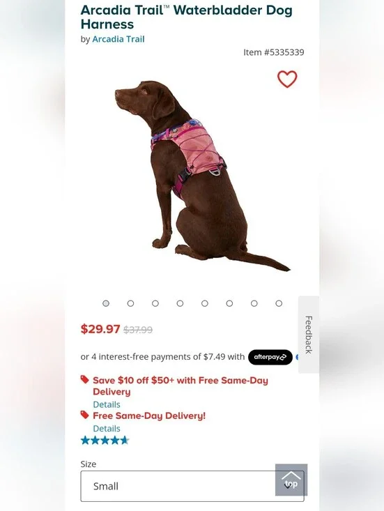 Arcadia Trail Water Bladder Dog Harness