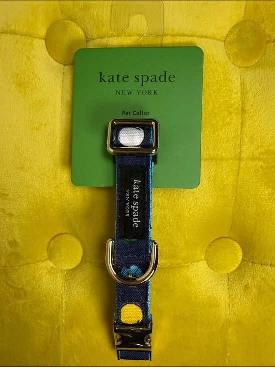 Kate Spade New York Watercolor Dot Dog Collar S/M 10