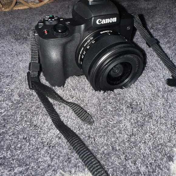Canon Black DSLR Camera with Strap