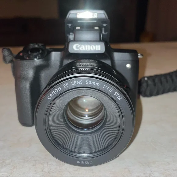 Canon Black Digital Camera with 50mm Lens