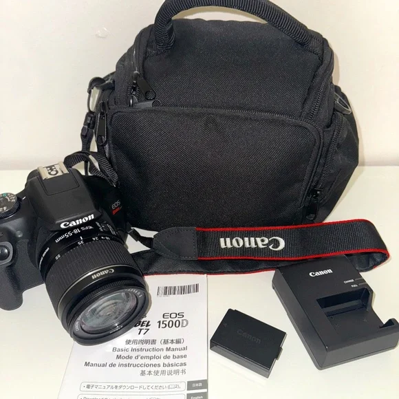 Canon - EOS Rebel T7 DSLR Video Camera with 18-55mm Lens - Black