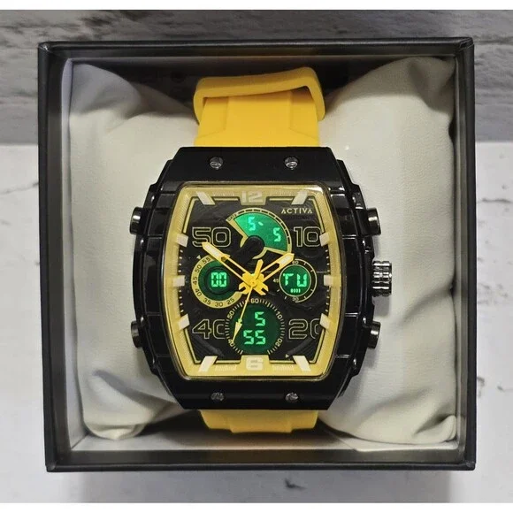 Activa X Invicta Digital Essentials Men's Watch 45mm Black Yellow ACW8109-003