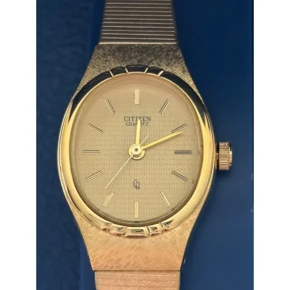 Rare Vintage Citizen CQ 6031-K13499 Gold Quartz Women Watch JAPAN New Old Stock