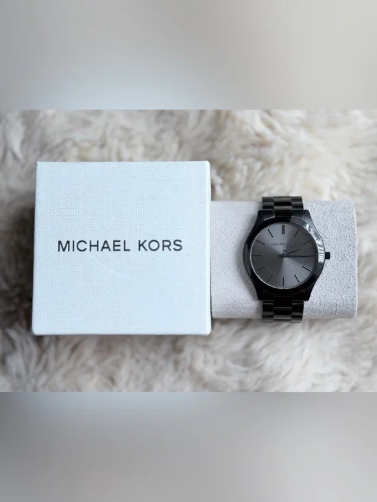 Michael Kors, Slim Runway, MK8507, Men’s, Black, Stainless Steel, Film Protected