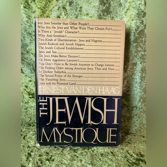 Vintage book The Jewish Mystique  by Ernest Van Den Haag 1969