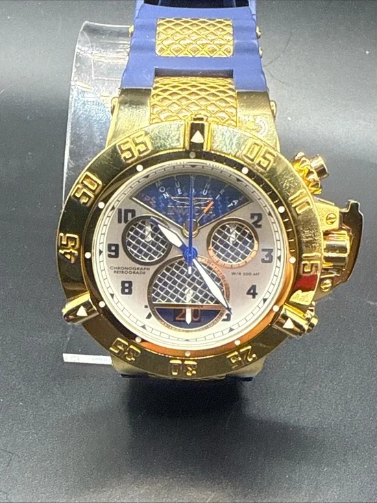 Invicta watch model 19832 the Subaqua Noma III model Swiss Made Blue Gold