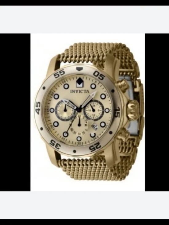 Invicta Gold Mesh Bracelet Chronograph Watch
