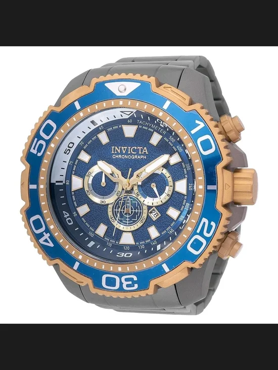 Invicta Ti 22 Titanium Blue and Gold Sport Chronograph Watch 65mm