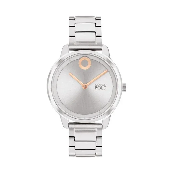 MOVADO BOLD TREND ELEMENT 3600875 SILVER DIAL SILVER STAINLESS WOMENS WATCH