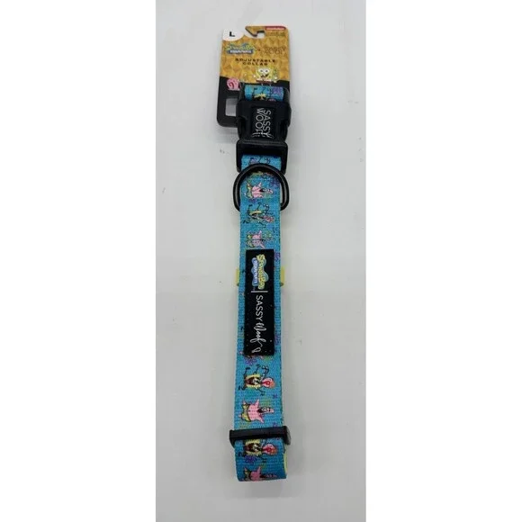 NEW Sassy Woof x Spongebob Squarepants Adjustable Dog Collar Size Large