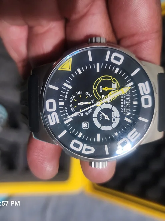 Invicta Reserve Men's Black and Yellow Sport Chronograph Watch 45mm