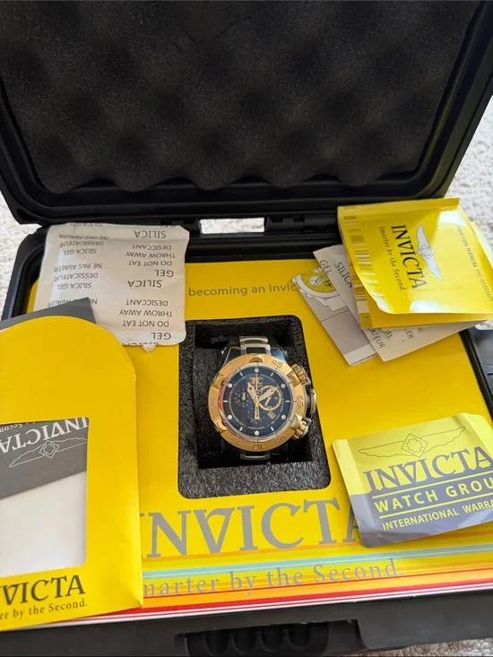 Invicta Gold and Blue Men's Chronograph Dive Watch
