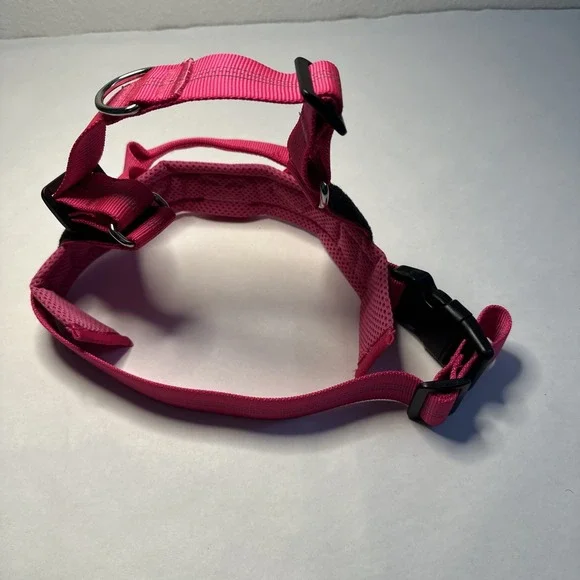 Dog Harness No Pull Pet Adjustable Breathable Outdoor Pink Medium