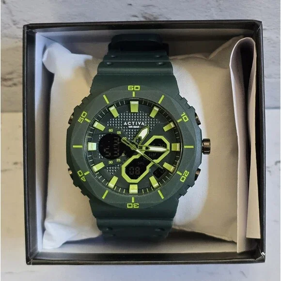 Activa Exon X Invicta Digital Men's Watch 48mm Green ACW8120-005 Brand New