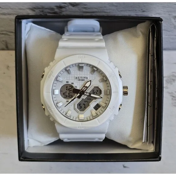 Activa Exon X Invicta Digital Men's Watch 48mm White ACW8120-002 Brand New