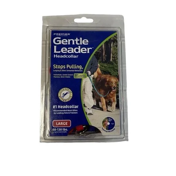 Premier Gentle Leader Headcollor and DVD New Sealed Size Large (60-130 lbs) Red
