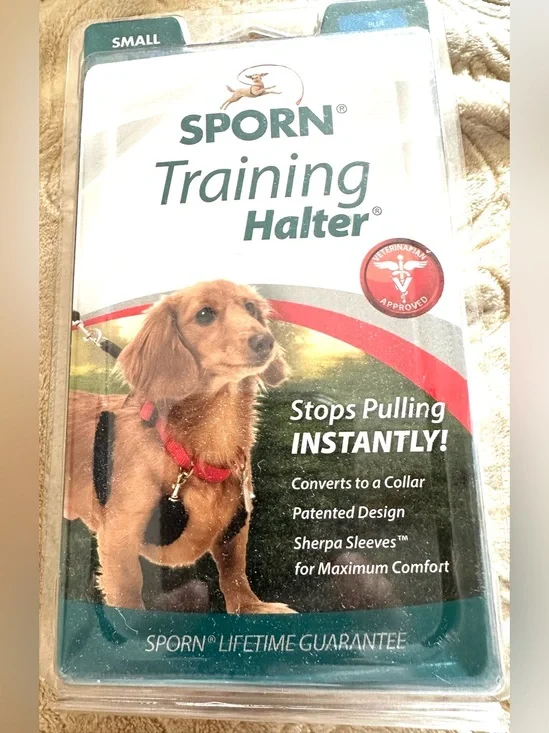 Sporn Training Halter No Pull Dog Harness -Sz Small Neck 9-12” W/Sherpa Blue NEW