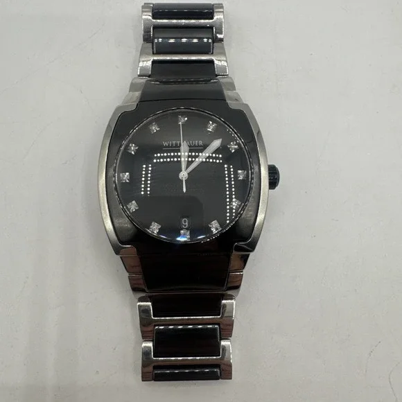 Wittnauer A8 Gents Swiss Diamonds, Black Ceramic Sapphire Crystal Date Watch