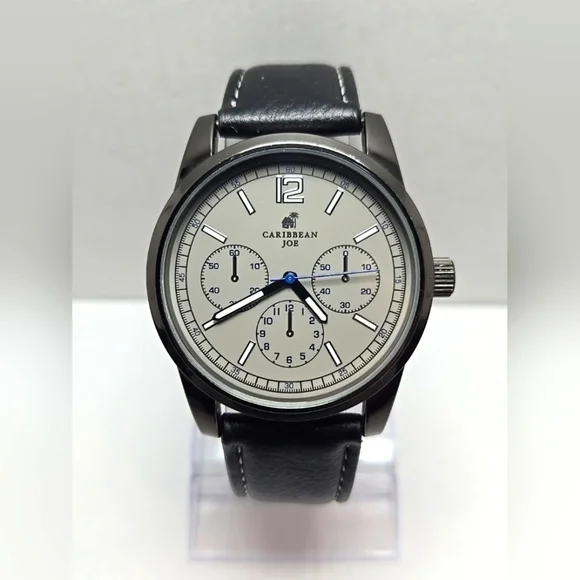 Caribbean Joe Faux Chronograph Quartz Watch CJ7110GU New Battery