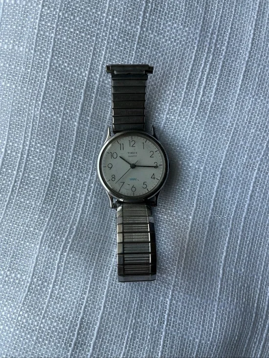 Vtg Timex Water Resistant Quartz Watch Stainless steel Speidel Band-M Cell - A5