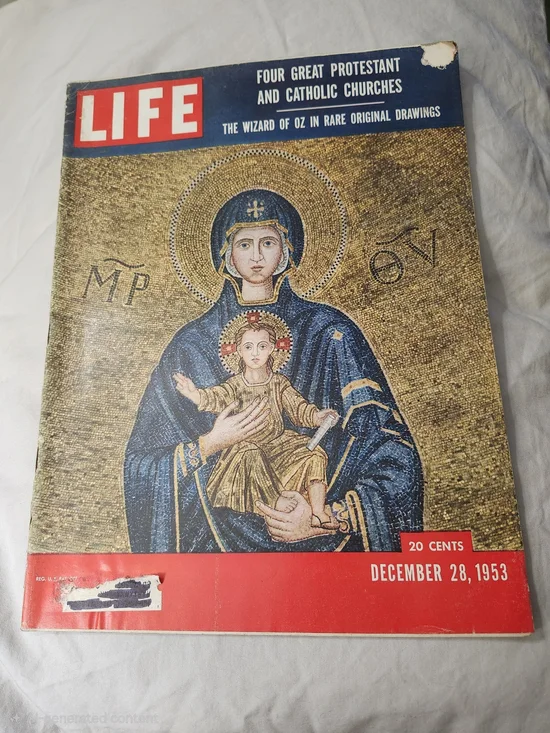 LIFE Magazine December 28, 1953-Mosaic of the Madonna and Child by Dmitri Kessel